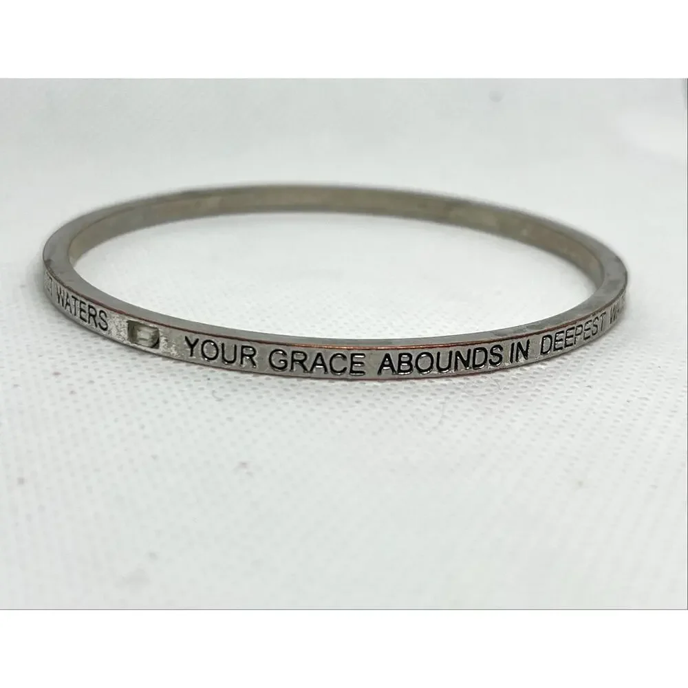 🧚🏻‍♀️ Christian song Bangle Bracelet “Your Grace Abounds in Deepest Waters”